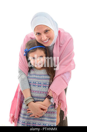 Heureux femme musulmane et fille, mère et ses filles Banque D'Images