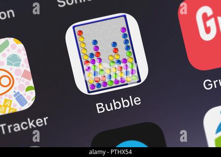 Londres, Royaume-Uni - Octobre 09, 2018 DoraLogic : Capture d'écran de l'application mobile de la bulle. Banque D'Images