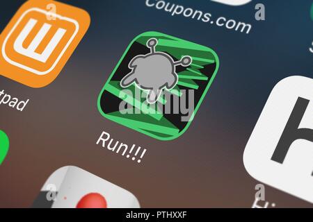 Londres, Royaume-Uni - Octobre 09, 2018 : Capture d'Kongregate mobile app Run. Banque D'Images