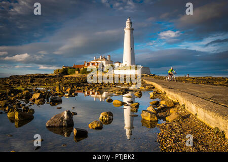 St Marys phare à Whitley Bay. Banque D'Images