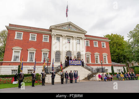 Vendredi 5 octobre - le 1er bataillon du régiment du duc de Lancastre exercé leur droit en tant que citoyens de l'arrondissement en défilant à travers les Banque D'Images