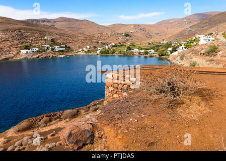 Les mines abandonnées dans le village pittoresque de Megalo Livadi. L'île de Serifos, Grèce Banque D'Images