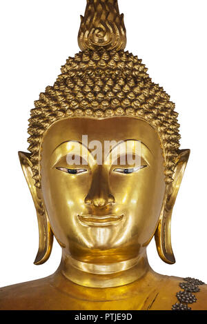 Chinnaraja Buddha Vihara venant du sud de la Wat Pho, Bangkok, Thaïlande, isolé sur blanc. Banque D'Images
