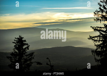 Montagnes de Karkonosze en Pologne, paysage de montagne. Banque D'Images