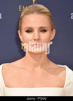 KRISTEN BELL actrice américaine à la 70e Emmy Awards au Théâtre de Microsoft le 17 septembre 2018 à Los Angeles, Californie. Photo : Jeffrey Mayer Banque D'Images