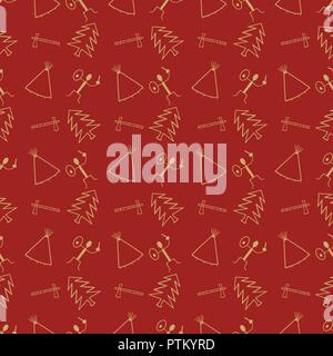 Motif de fond symbole primitif Illustration de Vecteur