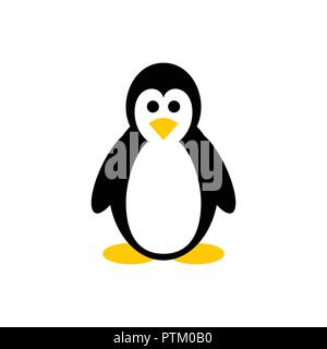 Happy Penguin noir simple symbole vecteur permanent Design Logo Graphique Illustration de Vecteur