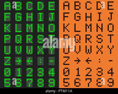 Police de caractères numériques. Orange et vert Illustration de Vecteur