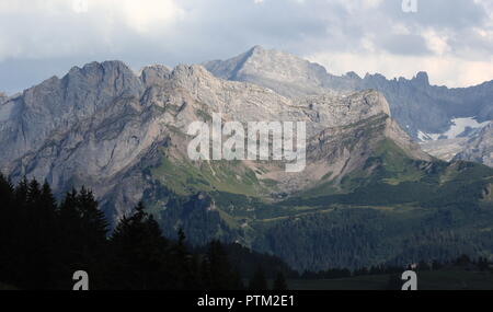 Paysage alpin avec Peaceful Mounain et arbres Banque D'Images