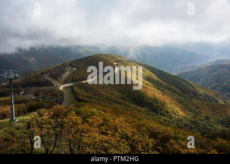 Masikryong Ski en automne en Corée du Nord. Banque D'Images