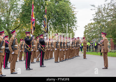 Vendredi 5 octobre - le 1er bataillon du régiment du duc de Lancastre exercé leur droit en tant que citoyens de l'arrondissement en défilant à travers les Banque D'Images