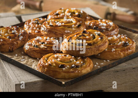 Pains aux raisins. Pâtisseries françaises. Food France Banque D'Images