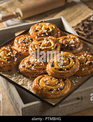 Pains aux raisins. Pâtisseries françaises. Food France Banque D'Images