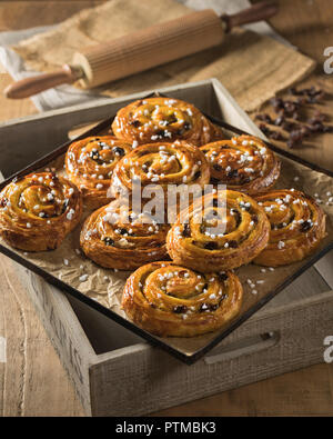 Pains aux raisins. Pâtisseries françaises. Food France Banque D'Images