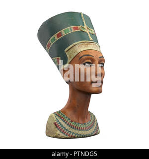 Buste de la reine Néfertiti Isolated Banque D'Images