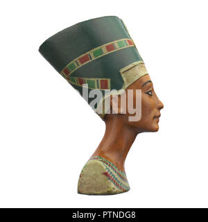 Buste de la reine Néfertiti Isolated Banque D'Images