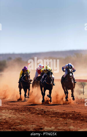 La 97e assemblée annuelle de l'exécution des courses de chevaux de bush à Landor,,1000km au nord de Perth, Australie. Oct 2018. Banque D'Images