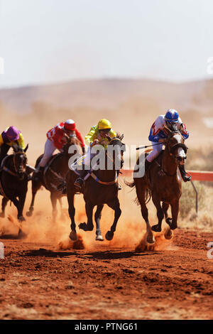 La 97e assemblée annuelle de l'exécution des courses de chevaux de bush à Landor,,1000km au nord de Perth, Australie. Oct 2018. Banque D'Images