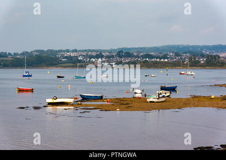 Shelly Beach et l'estuaire de la rivière Exe, Exmouth, Devon, UK. Banque D'Images