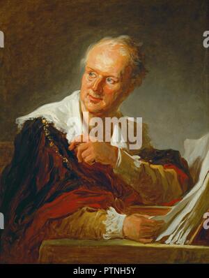 Retrato de Denis Diderot. Musée : Musée de l'abbaye. Auteur : FRAGONARD, JEAN-Honoré. Banque D'Images