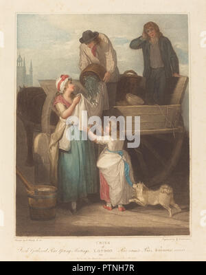 Pois frais recueillis, les jeunes Hastings. En date du : publié en 1795. Médium : gravure crépi. Musée : National Gallery of Art, Washington DC. Auteur : Giovanni Vendramini après Francis Wheatley. Banque D'Images