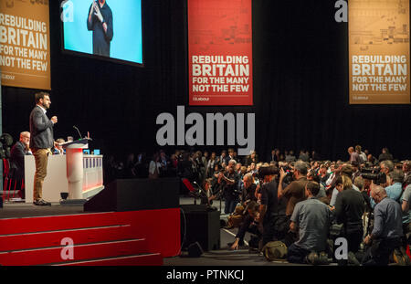 Hugo Fearnley, du travail délégué à la conférence annuelle du parti travailliste en 2018, Liverpool. Banque D'Images