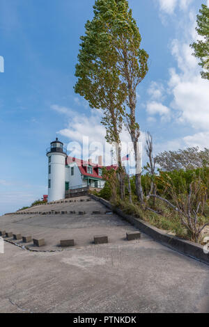 Betsie -- Point LIghthouse sur côte du lac Michigan, Francfort, Michigan, USA. Banque D'Images