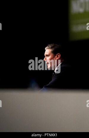 Keir Starmer Ombre député Secrétaire d'État à la sortie de l'Union européenne lors de la conférence annuelle du Parti travailliste en 2018, Liverpool. Banque D'Images