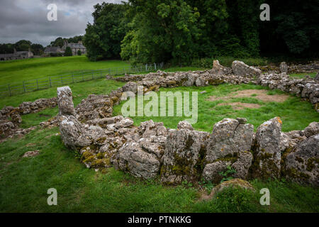 Din Lligwy Règlement sur l'âge du fer, d'Anglesey au Pays de Galles, Royaume-Uni Banque D'Images