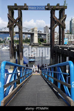 Quai des ferries, Granville Island, Vancouver, Canada Banque D'Images