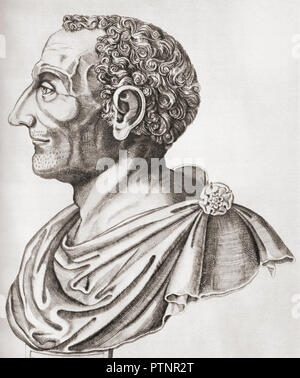 Titus Livius Patavinus, ch. 64/59 - C.-B. C. AD12/17, alias Titus Livy ou Tite-live. L'historien romain. Banque D'Images