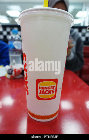 Hungry Jack's Burger King soft drink dans tasse de papier Banque D'Images