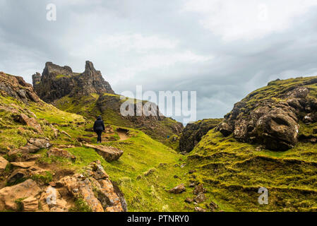 Vues de la plage montagnes Quiraing Banque D'Images