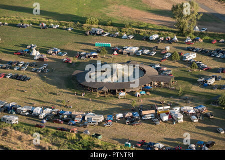 Vue depuis la colline de la Tique Tamkaliks à Wallowa Pow Wow, de l'Oregon. Banque D'Images