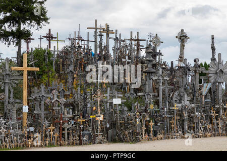 La Colline des Croix - un site de pèlerinage religieux près de Vilnius dans le nord de la Lituanie. Au fil des générations, des milliers de croix, calvaires, Banque D'Images