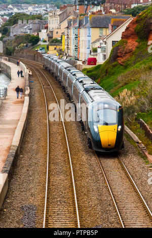 Exmouth, Devon, UK - 04 OCT 2018 : classe GWR 800/802 Train à grande vitesse au nord de Exmouth. Banque D'Images