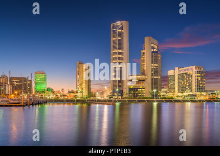 Corpus Christi, Texas, États-Unis centre-ville au crépuscule. Banque D'Images