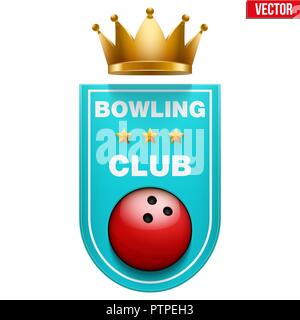 Badge de bowling et de l'étiquette Illustration de Vecteur