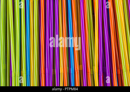 Arrière-plan de pailles multicolores, close-up Banque D'Images