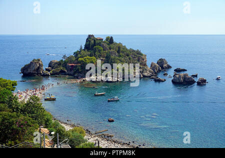 Isola Bella, belle petite île et l'un des monuments de Taormina, Sicile, Italie