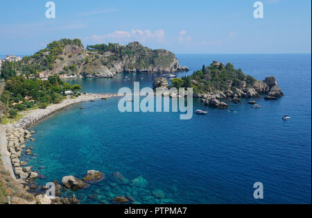 Isola Bella, belle petite île et l'un des monuments de Taormina, Sicile, Italie