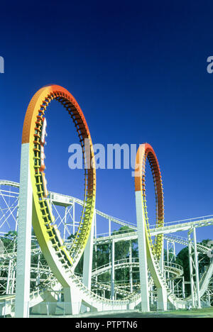 1994 THUNDERBOLT HISTORIQUES MONTAGNES RUSSES DU PARC D'ATTRACTIONS DREAMWORLD QUEENSLAND AUSTRALIE Banque D'Images