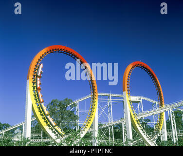 1994 THUNDERBOLT HISTORIQUES MONTAGNES RUSSES DU PARC D'ATTRACTIONS DREAMWORLD QUEENSLAND AUSTRALIE Banque D'Images