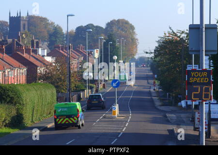 Une prise de conscience de la vitesse sur route en signe de Wakefield Swillington , Leeds. Banque D'Images