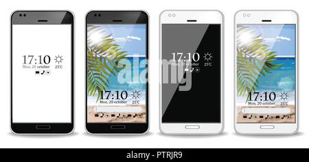 Les téléphones portables Vector série réaliste. Les modèles 3d illustration détaillée Illustration de Vecteur