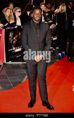 Londres, Royaume-Uni. 10 octobre, 2018. Daniel Kaluuya,'Widows' BFI London Film Festival, Gala d'ouverture de Leicester Square,London.UK Crédit : michael melia/Alamy Live News Banque D'Images