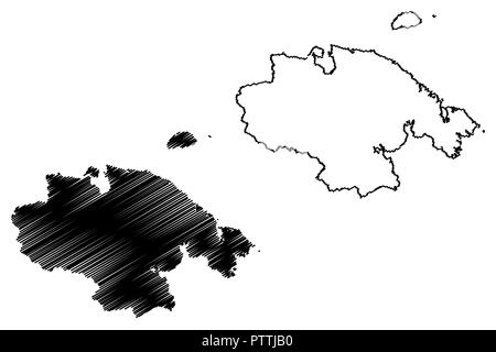 Okrug autonome de Tchoukotka (Russie, Sujets de la Fédération de Russie, autonome okrug ) map vector illustration, croquis gribouillis d'autonome de Tchoukotka Illustration de Vecteur