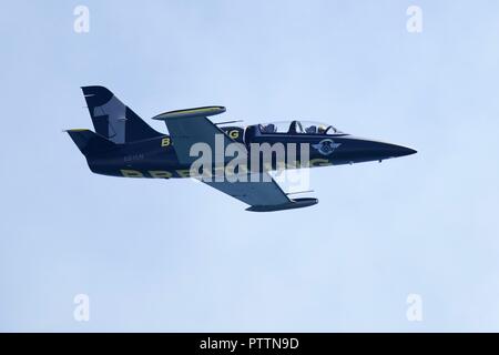 Breitling Jet Team le plus grand jet civil professionnel display team performing au 11e Festival de l'air de Bournemouth sur le 1er septembre 2018 Banque D'Images