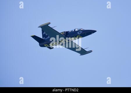 Breitling Jet Team le plus grand jet civil professionnel display team performing au 11e Festival de l'air de Bournemouth sur le 1er septembre 2018 Banque D'Images