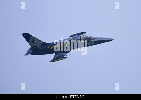 Breitling Jet Team le plus grand jet civil professionnel display team performing au 11e Festival de l'air de Bournemouth sur le 1er septembre 2018 Banque D'Images